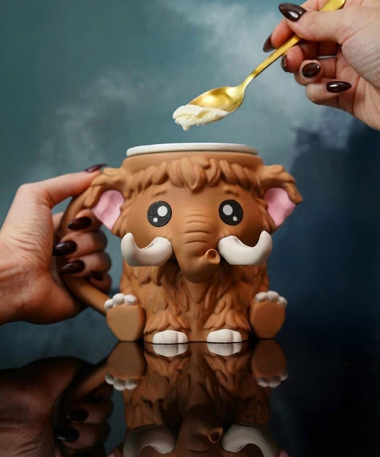 Mammoth Ice Cream Pint Holder | Mammuel the Mammoth | Cute Ice Cream Cozy | Fun Kitchen Gift | Ice Cream Lover Gift