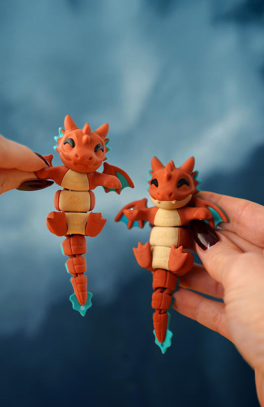 Flexi Dragon Fidget | Draco the Dragon | Articulated Dragon Toy | Cute Fantasy Desk Fidget | Dragon Lover Gift