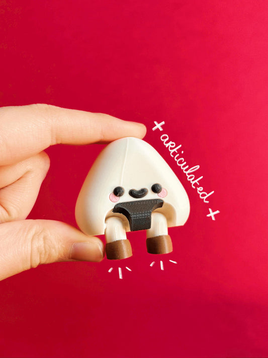 Onigiri Fidget Toy | Articulated & Clicker Onigiri | Print-in-Place Clicker | Cute Desk Fidget | Keychain Stress Toy