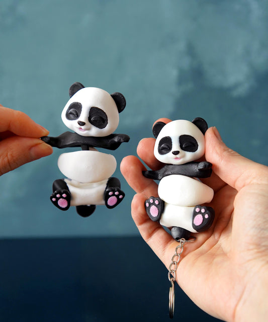 Flexi Panda Fidget | Peng the Panda | Articulated Flexi Animal | Cute Desk Buddy & Keychain | Panda Lover Gift