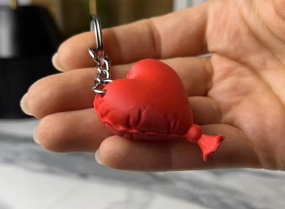 Balloon Heart Keychain – Cute Heart Keyring – Valentine Gift for Couples, Best Friends & Kids – Love Bag Charm