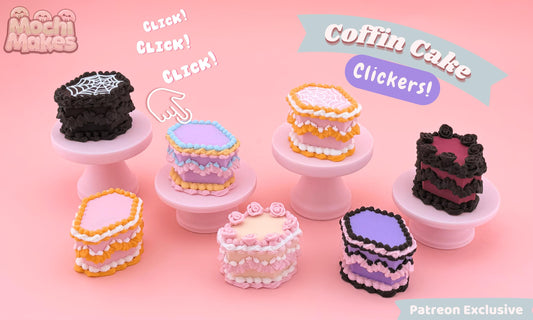 Coffin Cake Clicker – Spooky Dessert Fidget Toy - Keychain