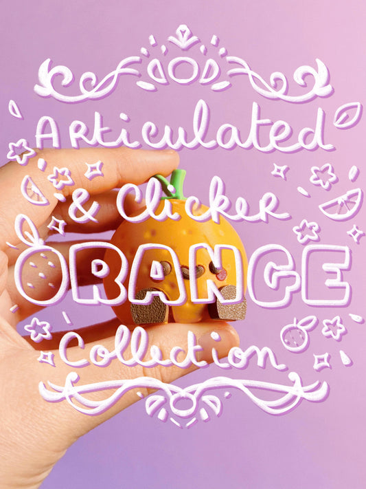 Flexi Orange Fidget | Articulated & Clicker Orange | Print-in-Place Fidget Toy | Keychain Clicker | Stress Relief Desk Toy