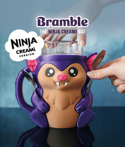 Bat Ice Cream Pint Holder | Bramble the Bat | Spooky Ice Cream Cozy | Halloween Kitchen Decor | Gothic Gift Idea