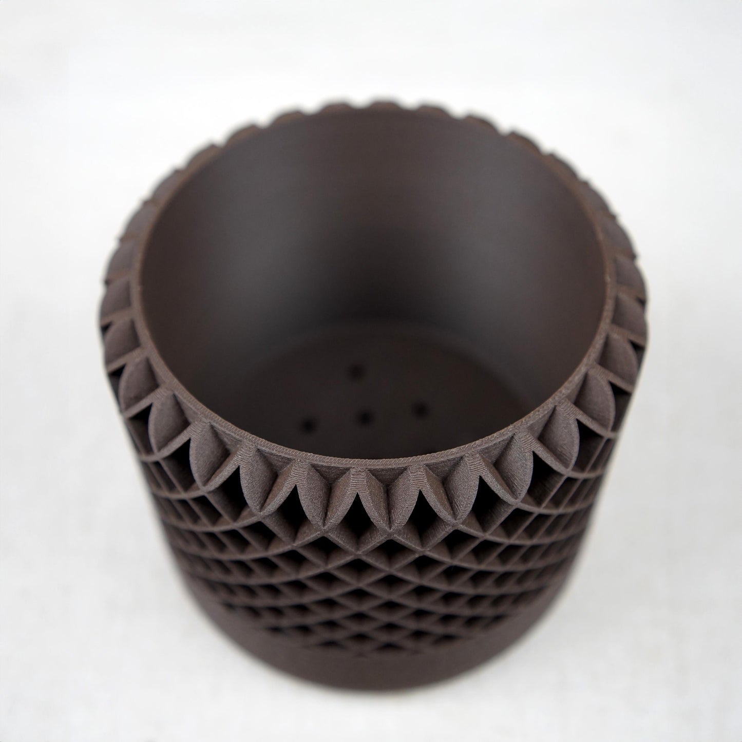 12cm Lattice Planter with Drainage | Modern Textured Plant Pot | LeHa Designs | Indoor Succulent & Houseplant Planter