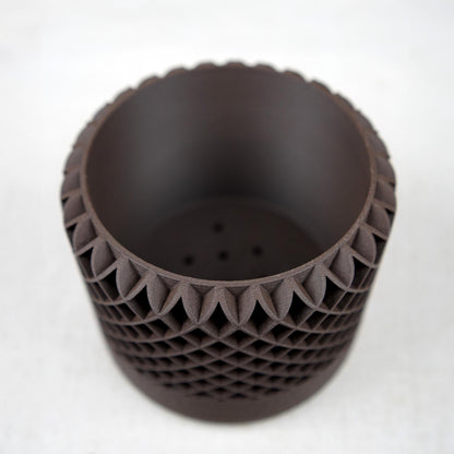 12cm Lattice Planter with Drainage | Modern Textured Plant Pot | LeHa Designs | Indoor Succulent & Houseplant Planter
