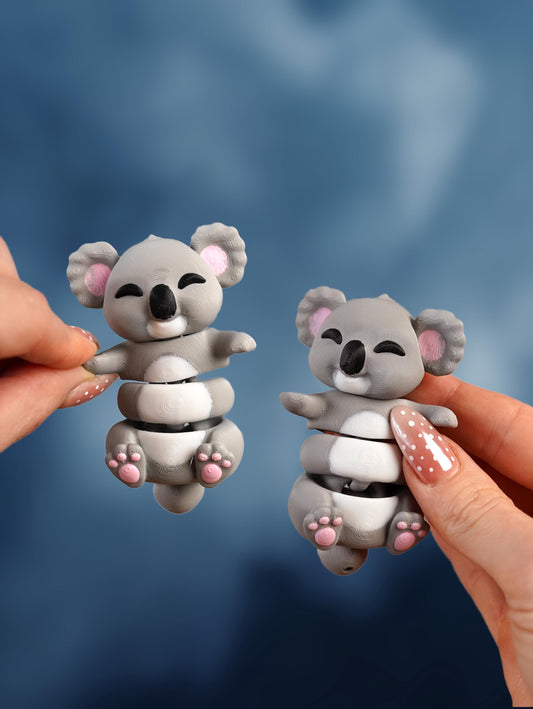 Flexi Koala Fidget | Karl the Koala | Articulated Flexi Animal | Cute Desk Fidget & Keychain | Koala Lover Gift