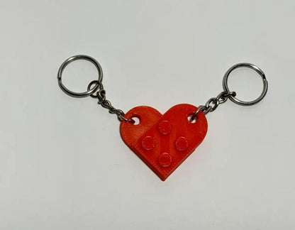 Brick Heart Keyring – Building Block Heart Keychain – Cute Gift for Couples, Best Friends & Kids – Valentine Gift