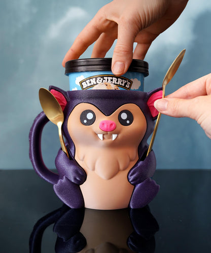 Bat Ice Cream Pint Holder | Bramble the Bat | Spooky Ice Cream Cozy | Halloween Kitchen Decor | Gothic Gift Idea