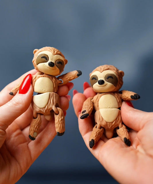 Flexi Sloth Fidget | Sunny the Sloth | Articulated Flexi Animal | Magnetic Desk Fidget | Cute Sloth Gift