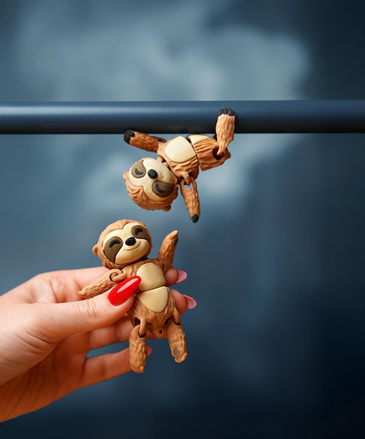Flexi Sloth Fidget | Sunny the Sloth | Articulated Flexi Animal | Magnetic Desk Fidget | Cute Sloth Gift