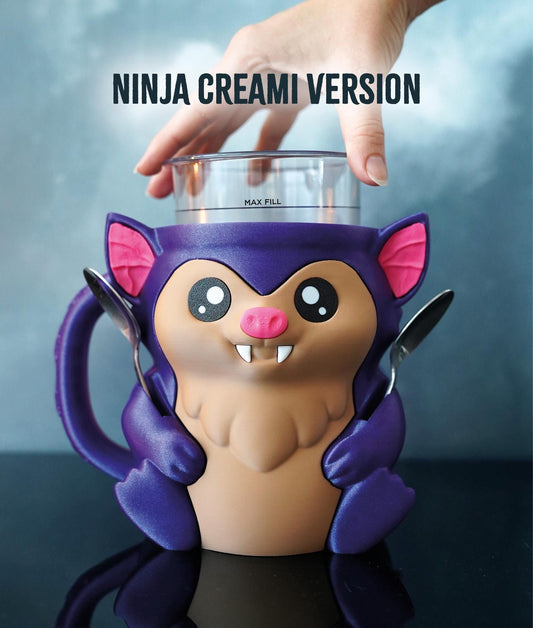 Bat Ice Cream Pint Holder | Bramble the Bat | Spooky Ice Cream Cozy | Halloween Kitchen Decor | Gothic Gift Idea