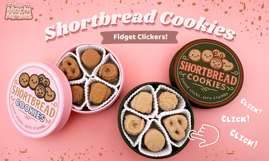 Shortbread Cookie Tin Fidget Clicker – Cute Cookie Clicker Toy