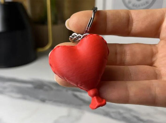 Balloon Heart Keychain – Cute Heart Keyring – Valentine Gift for Couples, Best Friends & Kids – Love Bag Charm