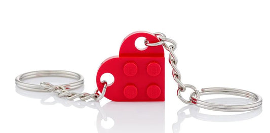 Brick Heart Keyring – Building Block Heart Keychain – Cute Gift for Couples, Best Friends & Kids – Valentine Gift