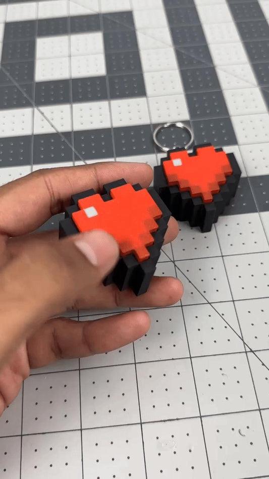 Pixel Heart Clicker | Game-Inspired Fidget | Satisfying Click | 3D Printed