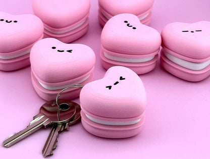 Pink Heart Macaron Clicker – Cute Fidget Toy – Kawaii Stress Relief Clicker – Sensory Gift