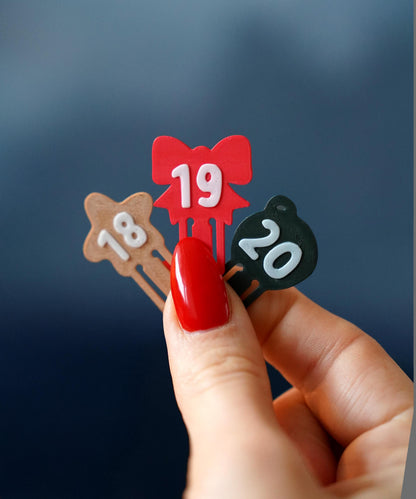 Advent Calendar Clips for Square Bear | Advent Calendar Accessories | LeHa Designs | Christmas Countdown Decor