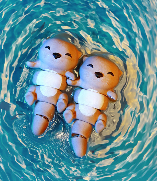 Flexi Otters | Magnetic Hand-Holding Otters | Cute Flexi Animal | Desk Buddy & Keychain | Otter Lover Gift