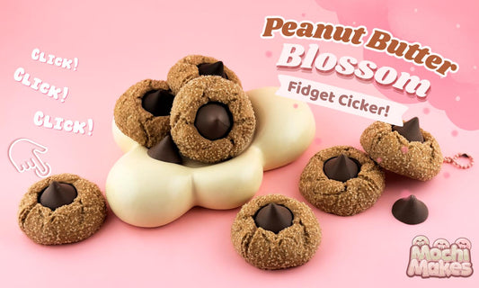 Peanut Butter Blossom Clicker Cookie Fidget Toy - Keychain