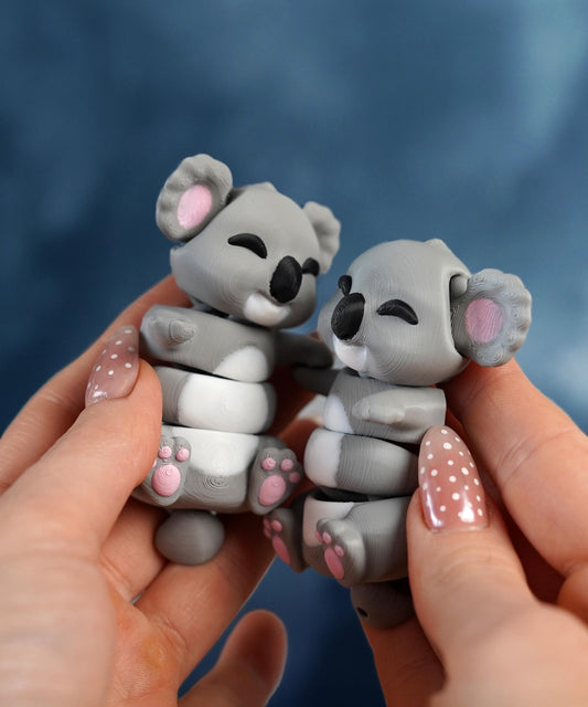 Flexi Koala Fidget | Karl the Koala | Articulated Flexi Animal | Cute Desk Fidget & Keychain | Koala Lover Gift