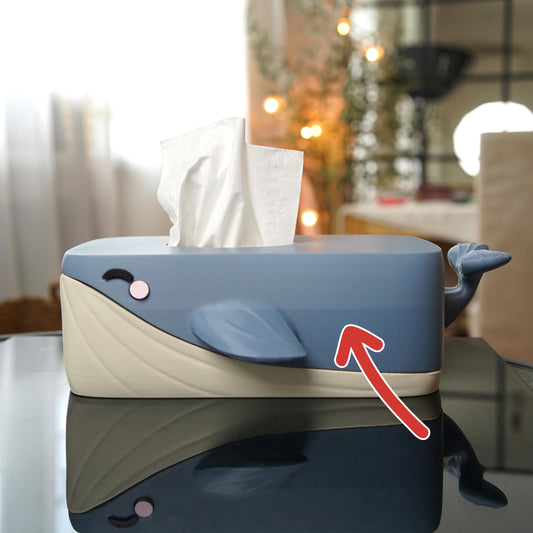 Whale Tissue Box Cover | Bubbles the Whale | Cute Bathroom Decor | Nautical Home Decor | Fun Tissue Holder
